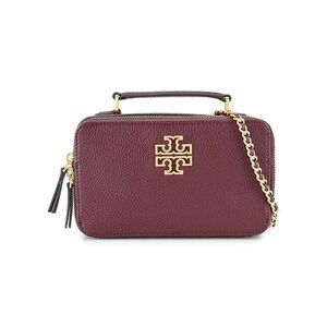 Tory Burch Britten top handle chain crossbody claret